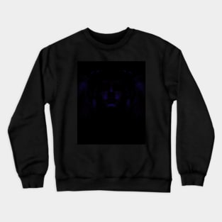 Portrait, digital collage, special processing. Dark, strong. Guy face looking up high. Fantasy. Very dark, blue. Crewneck Sweatshirt